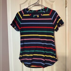 Navy Colorful Stripped Top